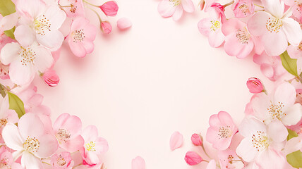 Fototapeta premium 華やかなピンクの花イメージのフレーム素材,文字入れ,タイトル,見出し,テキスト,自然,花,