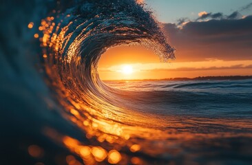 Sunset Through The Wave