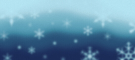 Frosted glass christmas background fading dark blue and light blue with snowflakes