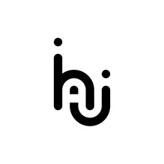 letter hai smile logo vector