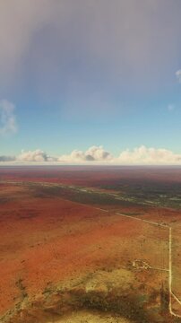 Aerial drone view of Wolfe Creek meteorite Crater in Australia