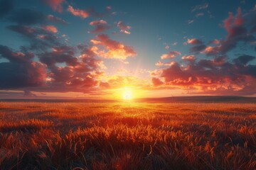 Fototapeta premium Wind power plant harnessing renewable energy with turbines at sunset for sustainable electricity