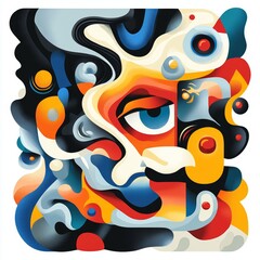 Obraz premium Abstract Colorful Eye with Organic Shapes Design