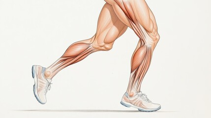 Close Up of Athletic Legs Displaying Muscular Definition During Intense Workout