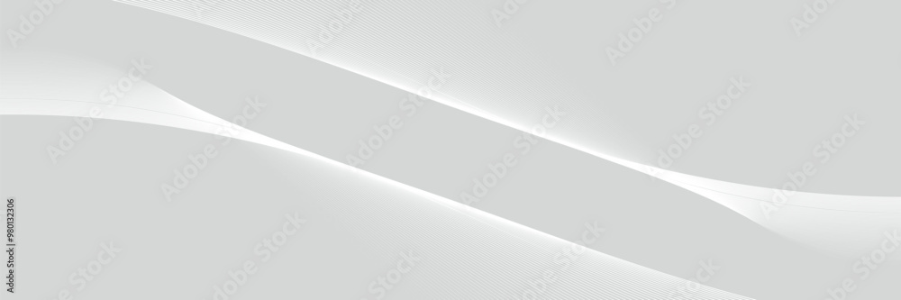 Wall mural grey white light wave technology texture background dots. abstract big data digital concept. vector 