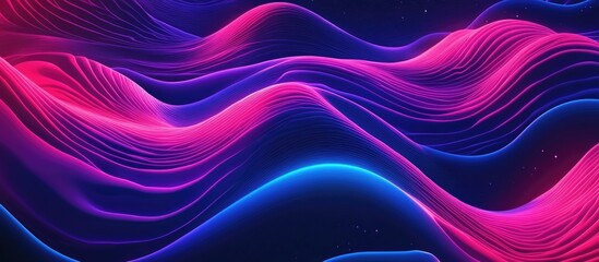 Fototapeta premium Neon Wave Art Ai Generated Neon Render Ai Designed Elements