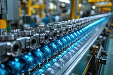 Industrial Production Line with Metal Parts