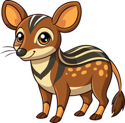 Obraz premium A mouse deer cartoon animal with a striped tail