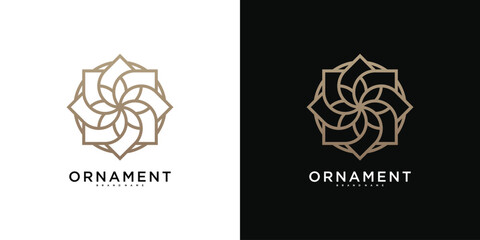 Floral ornament logo design, Abstrack beauty flower. Premium Vector