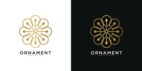 Floral ornament logo design, Abstrack beauty flower. Premium Vector