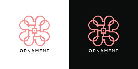 Floral ornament logo design, Abstrack beauty flower. Premium Vector