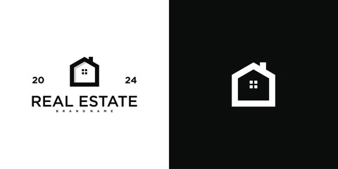 Architectural building creative logo concept, house logo design, home construction logo. Premium Vector