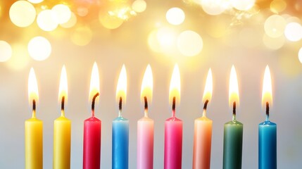 たくさんのカラフルなキャンドル