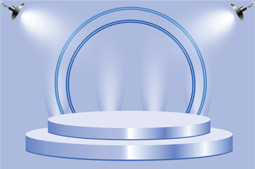 set of 3D product podium. vector illustration