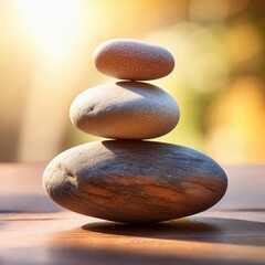 Conceptual Representation of Balance with Stones Stacked in Perfect Harmony