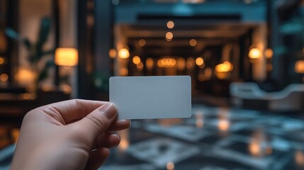 Blank White Card in Hand