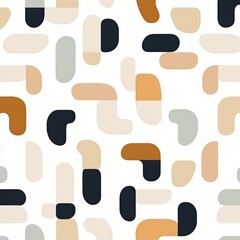 A modern abstract pattern featuring colorful organic shapes on a light background, perfect for various design projects.