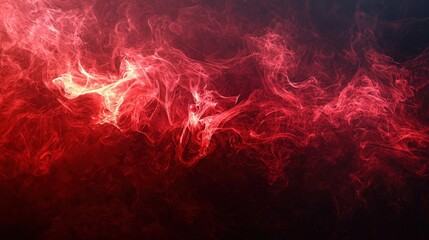 Fototapeta premium Dark red smoke rising in thick clouds, creating a moody and intense backdrop with deep shadows and swirling patterns of movement.