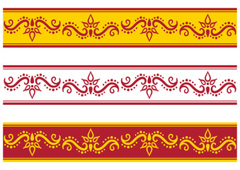 インド風の飾り罫セット。ベクターデータ。