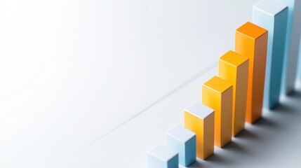 Gradient-colored bar graph showing market growth, white background, clean lines, high resolution, business-oriented design.