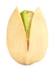 One tasty pistachio nut isolated on white