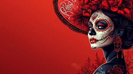 Catrina Portrait Stylized Vector