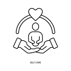 self care concept line icon. Simple element illustration. 
self care concept outline symbol design.