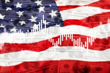 Crisis in USA, inflation of dollars, economy concept