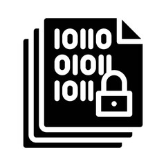 secure data glyph icon