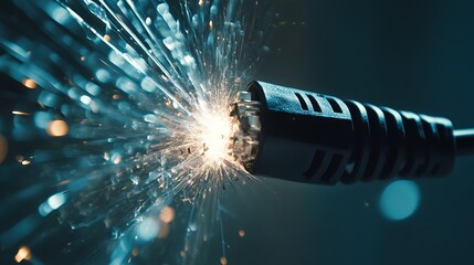 Close-up of a network cable being cut, symbolizing the disruption caused by a cyber attack.