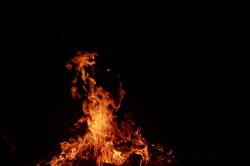 fire in the fireplace