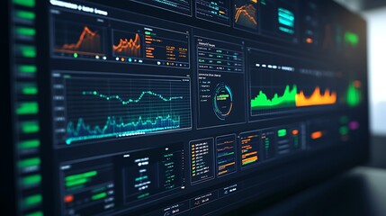 Obraz premium Cybersecurity dashboard showing real-time monitoring of a network under attack.