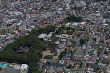 KANAGAWA PREFECTURE, JAPAN - SEPT. 2017: Aerial view of population density in Kanagawa prefecture Sept. 2017.
