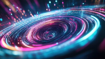 Fototapeta premium An abstract swirling vortex of vibrant colors, creating a mesmerizing visual of energy and motion.