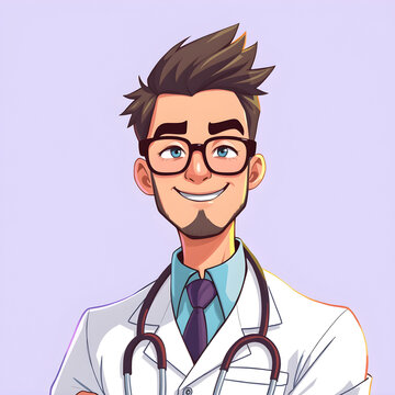 un sonriente medico, dispuesto a laborar con una sonrisa en su rostro