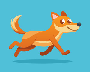 Cute Dog Running Cartoon Vector Icon Illustration Animal Nature Icon