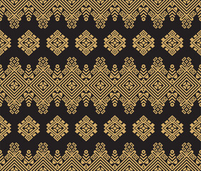 Vector illustration of elegant traditional Indonesian songket motif gold design pattern elements. Suitable for songket motifs, batik on cloth, backgrounds, weaving.
