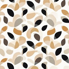 Stylish seamless pattern with elegant leaves in warm and neutral tones for interior design and textile projects.