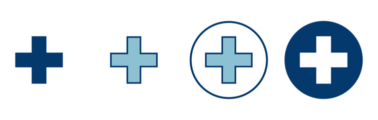 Plus Icon vector isolated on white background. Add plus icon. Addition sign. Medical Plus icon
