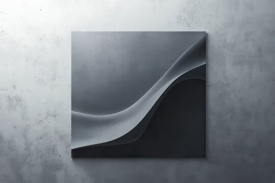 Abstract Gray Wave Pattern on a Concrete Wall
