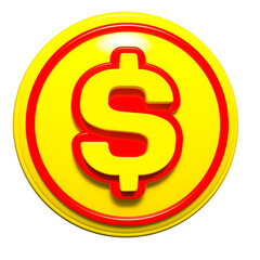 3d dollar sign icon