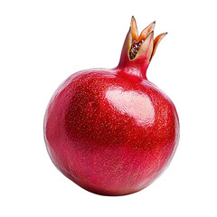 A vibrant, fresh pomegranate showcasing its rich red color and glossy texture, perfect for culinary or health-related imagery.