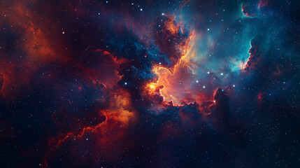 Naklejka premium Colorful Nebula Fantasy Galaxy