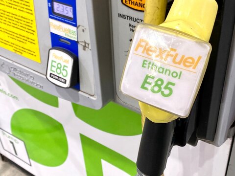 FlexFuel Ethanol E85 pump closeup.