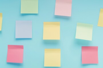 set of colorful blank post-it notes 