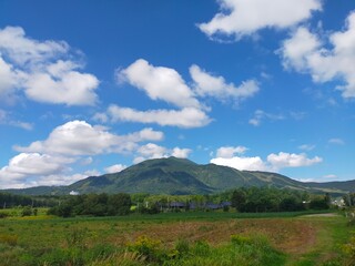 landscape with blue sky