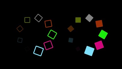 Beautiful illustration of colorful buffering squares on plain black background