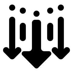 Arrows down icon in solid style. Simple decrease symbol vector illustration — pixel-perfect icon.