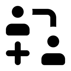 Fototapeta premium Add Users Connection Icon In Glyph Style. Simple Blockchain Symbol Vector Illustration — Pixel-perfect Icon