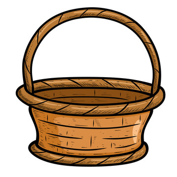 recommend clip art: wicker basket isolated on white